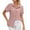 Pink, variant on Odeerbi Button Down Shirts for Women Summer 2025 Casual Elegant Tops Fashion Short Sleeve Round Neck Easter Blouse Solid Color Loose T-Shirt Pink