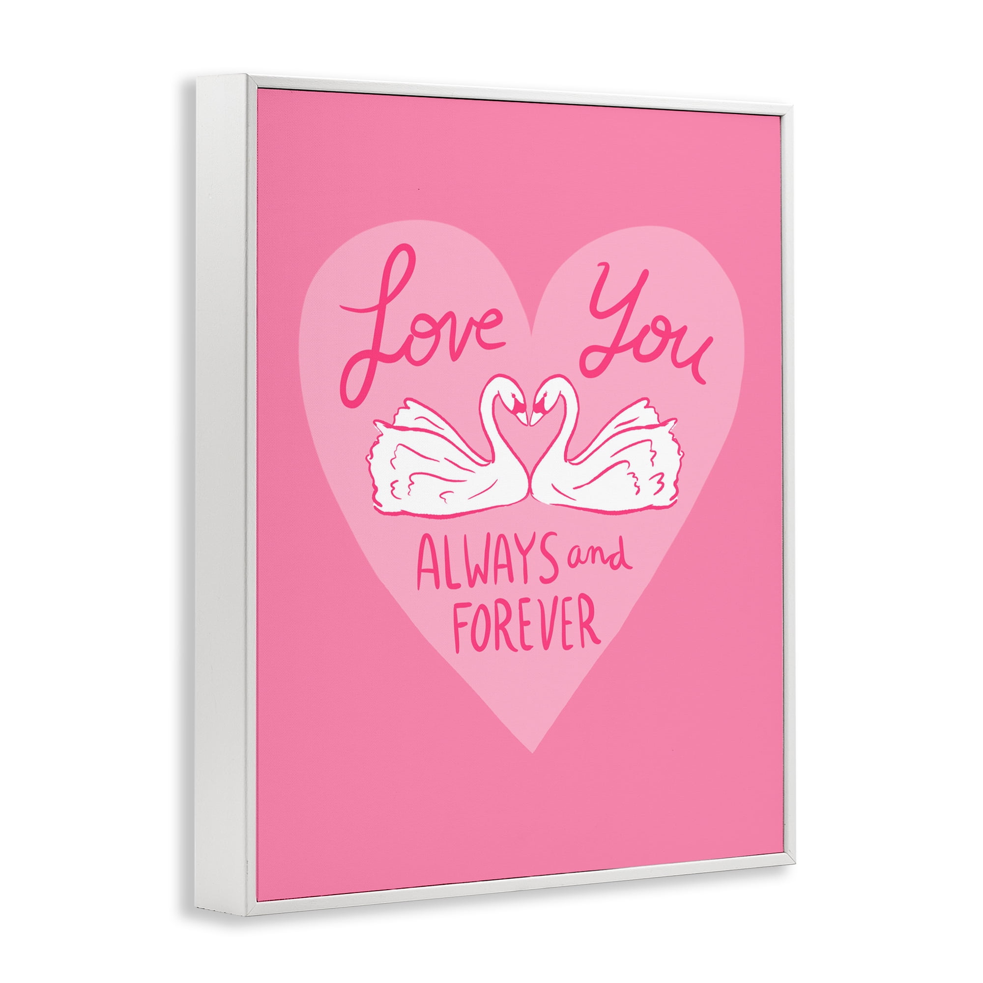 Always & Forever Swans White Framed Giclee Art, design by Juliet Meeks