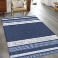 thumbnail image 3 of Vintage Navy Blue Striped Area Rug 4x6 Washable Rug Non Slip Farmhouse Modern Stripes Boho Large Area Rug Indoor Floor Carpet for Entryway Bedroom Kitchen Living Room Home Office Dining Room Nursery, 3 of 9