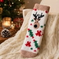 thumbnail image 6 of Womens Christmas Fuzzy Socks Soft Coral Fleece Holiday Crew Socks Warm Cozy Winter Home Sleeping Socks One Size, 6 of 6
