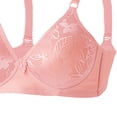 thumbnail image 3 of Pejock Everyday Bras for Women, Women's Ultimate Comfort Lift Wirefree Bra Plus Size Adjust Full Cup No Steel Ring Cotton Breathable Underwear Bras No Underwire Pink Cup Size 44/100BC, 3 of 4