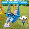 thumbnail image 3 of SuniBoxi Kids Swing Sets for Backyard, Wooden Playground Sets for backyards with a Wave Slide, Rock Climbing Wall, 2 Swings, and More,6-in-1 Outdoor Playset, 3 of 6