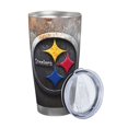 thumbnail image 2 of Taza térmica duradera de acero inoxidable 304 con tapa y pajita con temática del equipo de fútbol de los Steelers Taza térmica de acero inoxidable de 20 oz Taza para automóvil Adecuada para bebidas, 2 of 8