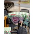 thumbnail image 5 of Outdoor Tablecloth with Umbrella Hole for Patio/Picnic/Party/Camping, Cactus Tropical Watercolor Waterproof Table Cloth Square Cover Washable, Sage Green Plaid Summer (54"x 54"), 5 of 8
