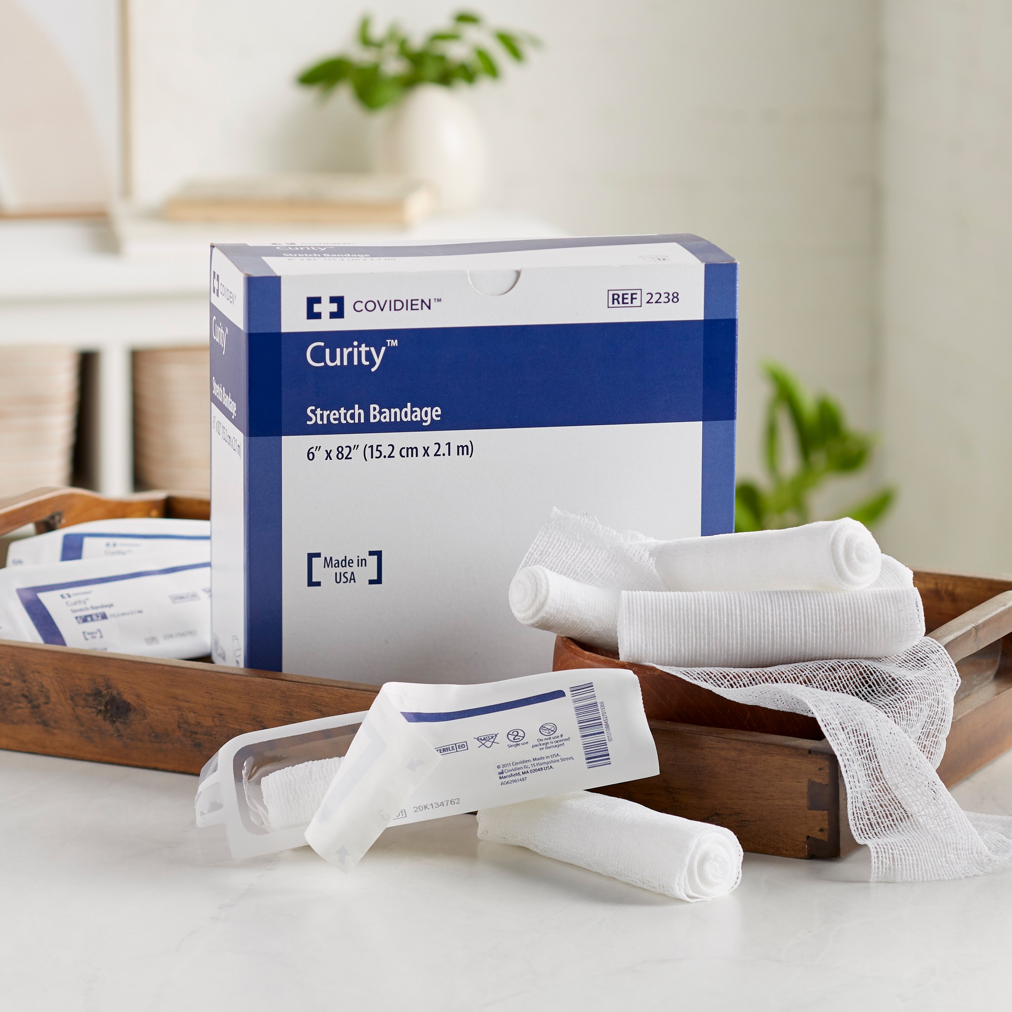 Curity Stretch Bandage, Sterile, 1-Ply Conforming Bandage, 6 in x 82 in, 12 Count, 4 Packs, 48 Total