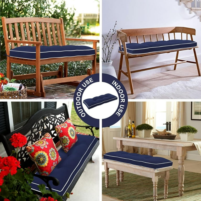Outdoor Bench Cushion 42 x 16 Inch Water-Resistant 3-Year Fade