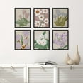 thumbnail image 2 of PixonSign Framed Canvas Print Wall Art Set - Pastel Watercolor Wildflower Botanical Posters - Set of 6 Vintage Retro Antique Mixed Media Country Cultural Art Wall Décor - 8"x10"x6 Black, 2 of 5