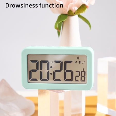 Bgliely Mint Green Digital Electronic Clock with LED Display, Snooze Alarm, 12 / 24 H Switching, and Bgliely Mint Green Digital Electronic Clock with LED Display, Snooze Alarm, 12 / 24 H Switching