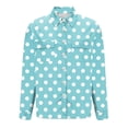 thumbnail image 5 of Sexlip Womens Polka Dot Print Blouse Tie Front Design Lightweight Fabric Relaxed Silhouette for Brunch Outings Blue M, 5 of 5