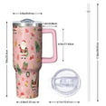thumbnail image 2 of Pink Christmas Santa Pattern Tumbler with Handle and Lid,40oz Double Wall Vacuum Insulated Tumbler,Cups Gift for Women and Men, 2 of 7