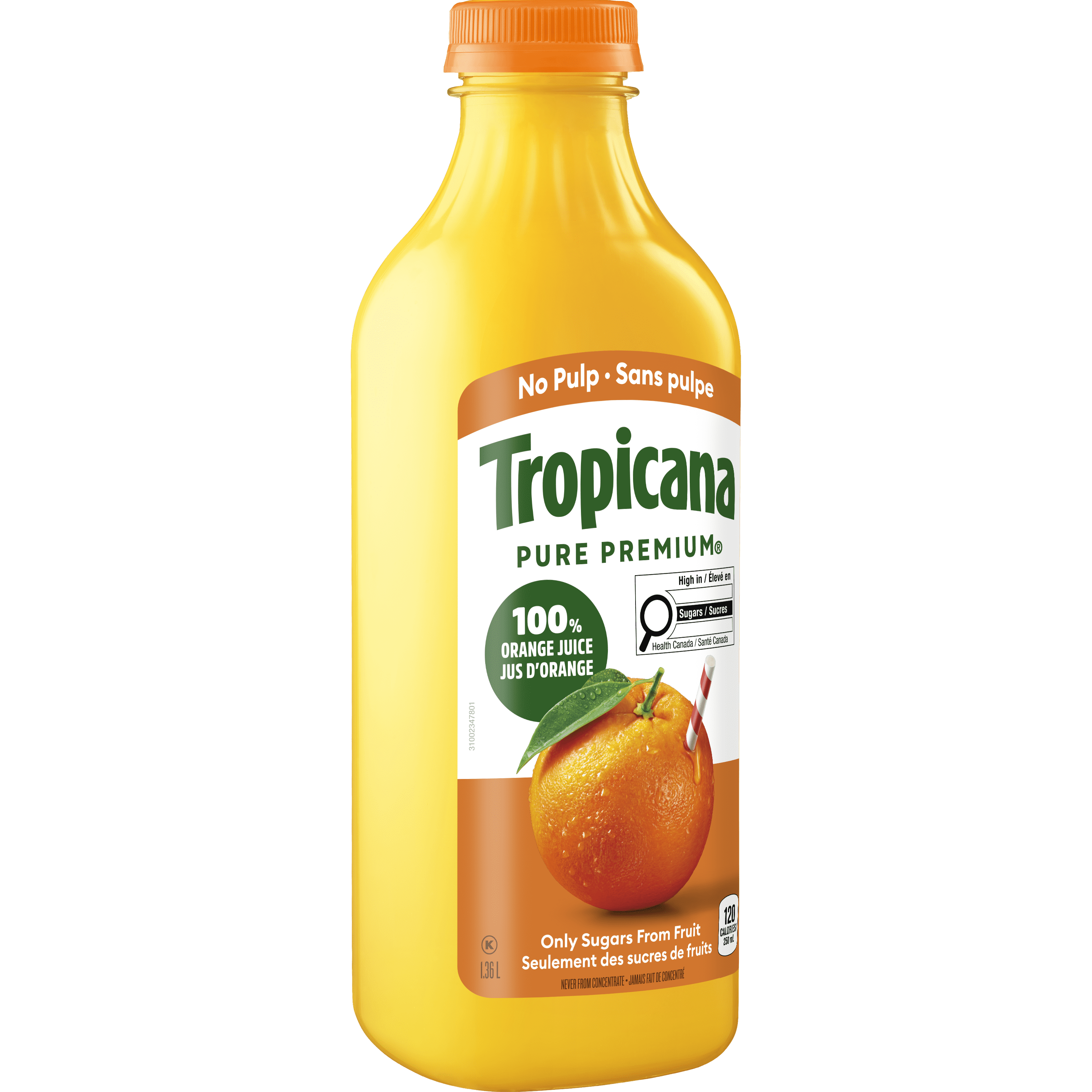 Jus d'orange Tropicana Pur À 100 % Sans Pulpe 1.36L