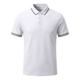 thumbnail image 3 of KLHDSF Men's Polo Shirts Short Sleeve Casual Knit Polo Shirt Vintage Golf T Shirts Old Money Tops White M, 3 of 6