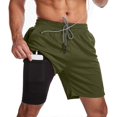 thumbnail image 3 of Swimming Shorts Men, Swimming Trunks With Compression Liner 2 In 1 Quick Dry Stretchy Mens Swim Shorts Surfing Beach Shorts With 2 Zipper Pockets s202, 3 of 4
