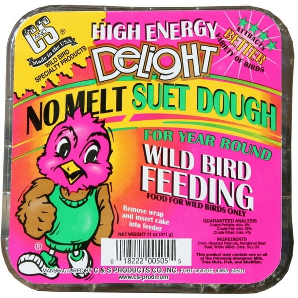 C S High Energy Delight No Melt Suet Dough 11 Oz Cake Wild Bird Feed Walmart Com