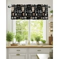 thumbnail image 2 of Coffee Cup Valances for Windows Coffee Beans Black Background Valance Rod Pocket Light Filtering Short Window Treatments Curtains for Kitchen Bathroom Living Room Bedroom, 1 Panel, 42 x 18 Inch, 2 of 7