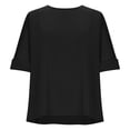 thumbnail image 7 of Efsteb Women's Two Piece Outfits Short Sleeve Loose Round Neck Tops Wide Leg Pants Business Casual Suits with Pockets (Black,XL), 7 of 7