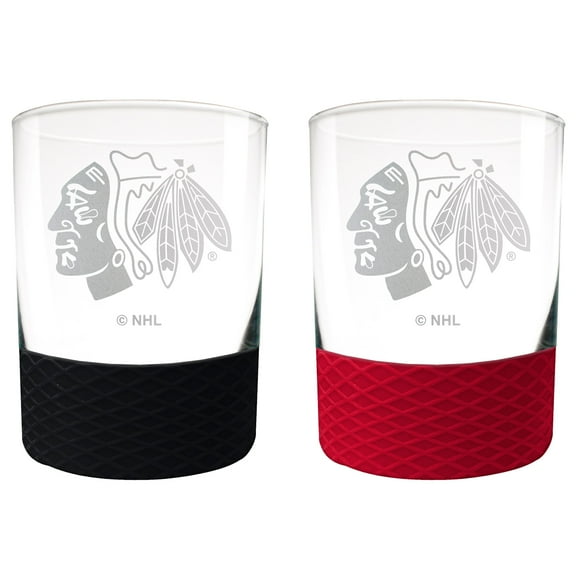 Chicago Blackhawks 14oz. Commissioner Rocks Glass Two-Piece Set