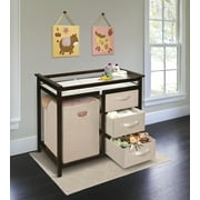 Badger Basket Modern Baby Changing Table with Hamper and 3 Baskets - Espresso