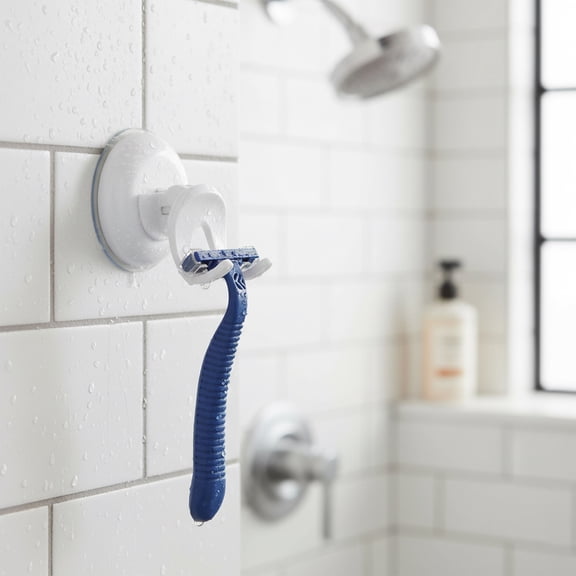 Suction Mounted Bath Men Razor Shaver Holder White