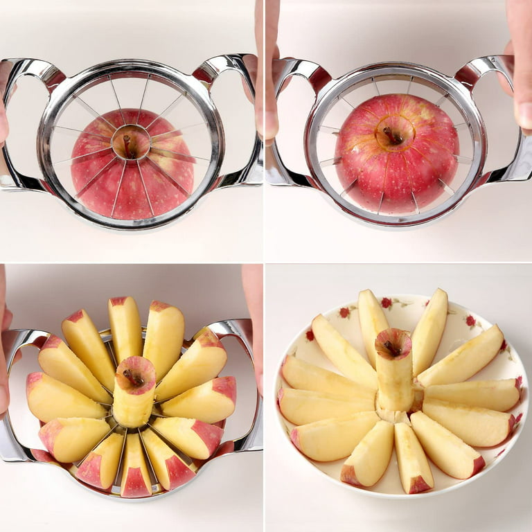NAOFU Apple Slicer 12-blade Extra Large Apple Corer, Stainless Steel  Ultra-sharp Apple Cutter, Pitter, Divider For Up To 4 Inches Apples
