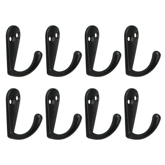 8pcs Robe Hooks Metal Hooks Coat Towel Wall-mounted Keys DIY Hangers w Screws