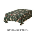 thumbnail image 2 of Christmas Tablecloth, Rectangular Polyester Table Cover, Winter Christmas Tree Decoration, Vintage Style, 55x39 Inches, Indoor Outdoor Friendly, 2 of 2