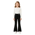 thumbnail image 2 of Tfken Child Soft Comfy Pants School Daily Wear Flare Yoga Legging Pants Girls High Waist Stretch Print Kids Casual Clothes Size 9-10 Years Black, 2 of 4