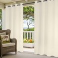 thumbnail image 5 of Outdoor Curtains for Patio Waterproof, Cream Windproof Pravicy Outside Porch Blackout Curtain, Modern Pure Beige Sun Blocking Grommets Curtains for Cabana Gazebo 54"x95", 5 of 9