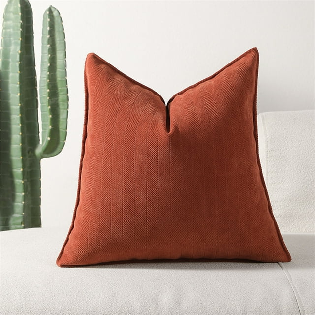 Fiudx Fundas de Almohada de Chenilla, Fundas Decorativas de Cojín Beige Suave, Diseño de Cremallera Invisible para Un Cuidado Fácil, Diseño Moderno de Espiga, Ideal para Usar En El Sofá Cama de La Sa