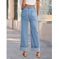 thumbnail image 4 of Merokeety Womens 2026 Mid Rise Button Fly Baggy Wide Leg Denim Jeans skyblue 16, 4 of 5