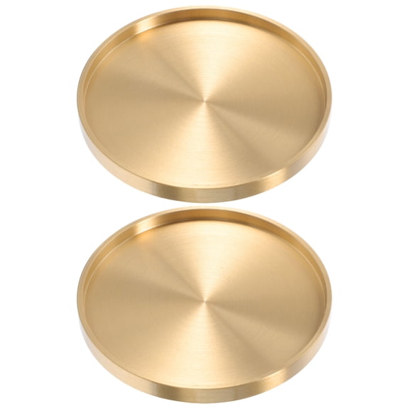 HEALEEP 2 Pcs Tea Mat Holder Coaster Lipped Coasters Cup Cups Individual Golden