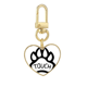thumbnail image 1 of Pata de perro cita DIY diseño Llavero de metal en forma de corazón dorado, 1 of 3