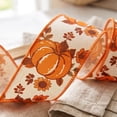 thumbnail image 5 of BBilaBu 15 Ft Fall Wired Ribbon, 2.48 Inch Wide Thanksgiving Craft Ribbon with Large Pumpkin Floral Print, Wired Edges for Wreath Bows, Gift Wrapping, Garlands, Centerpieces and DIY Decor, 5 of 6