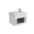 thumbnail image 4 of Amazon 24" White Wood Floating Vanity with White Top and Brushed Nickel Trim, 4 of 10