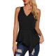 thumbnail image 1 of INSPIRAR CHIC Blusas sin mangas de verano para mujer con escote en V y cinturilla atada XL Negro, 1 of 7