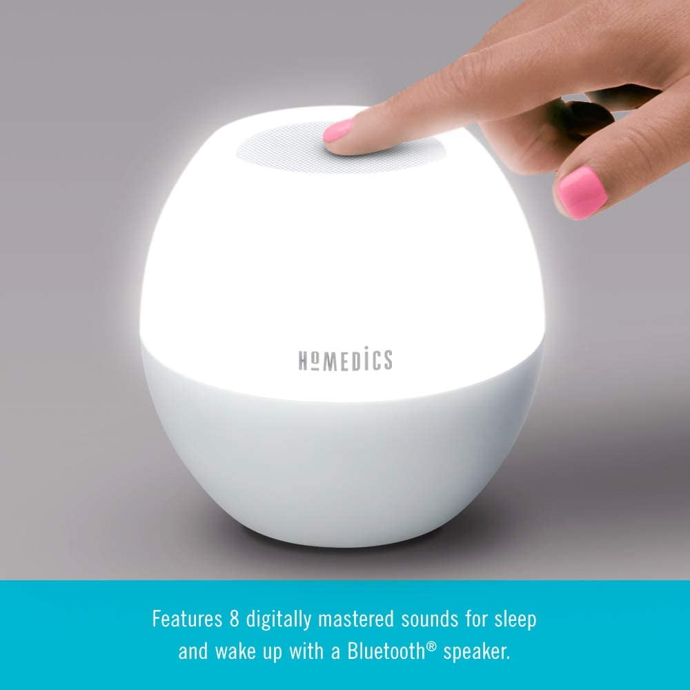 Homedics Sunrise Sound Spa, Sound Mixer Sound Machine and White Noise Machine with a Sunrise Alarm Clock, Bluetooth Speaker, Night Light with 7 Colors and Auto-Shut Off for Infants and Adults