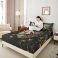 thumbnail image 4 of Homewish Retro Medieval Knight Twin Sheet Sets 3pcs for Boys Girls,Vintage Soldier Sword Twin Fitted Sheet Microfiber,Chic Floral Flower Breathable Flat Sheet,Lightweight Room Decor, 4 of 7