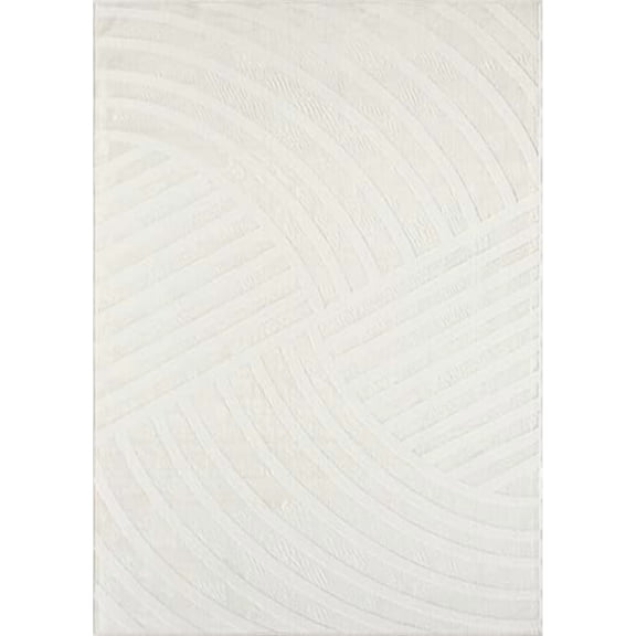 Abani Zen 5' x 8' Cream Rug – Neutral Modern Linear Pattern, Soft Area Rug for Living Room & Bedroom, Durable & Easy to Clean