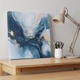 thumbnail image 4 of Ships Next Day Canvas Wall Art 8"x8", Navy Blue Marble Wood Framed Canvas Print Painting, Modern Abstract Ink Painting Ready to Hang Small Picture Wall Decor for Home Bathroom Nursery Kitchen, 4 of 9