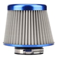 thumbnail image 1 of Limpiador de filtro de entrada de aire de coche de 78 mm/3,1 pulgadas Piezas universales de acero inoxidable de alto flujo Azul, 1 of 9