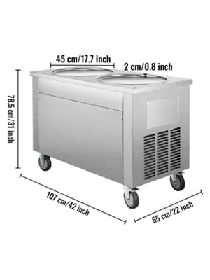 VEVOR Double Pan Commercial Fried Ice Cream Roll Maker in Nepal at NPR 216539 Rating 5