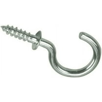 1" Stainless Steel Cup Hooks Corrosion Resistant Screw in (Pack of 10) Silver