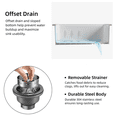 thumbnail image 6 of Los Flexi 33” × 19” White Kitchen Sink Fireclay Workstation Offset Drain Dual Mount Installation Deep Single Bowl Drying Rack Cutting Board Included, 6 of 14