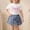 White#F, variant on JCCXIN Girls Summer Outfit Sets Cute Bow Print T Shirt With Denim O-Neck Tops Shorts Two Piece Toddlers Kids Comfort Clothes Sets