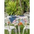 thumbnail image 2 of Outdoor Tablecloth with Umbrella Hole and Zipper, Easter Round Table Cloth 54 Inch Waterproof Tablecloth, Spring Farmhouse Watercolor Bunny Eggs Wood Grain Picnic Table Cover for Patio Camping, 2 of 7