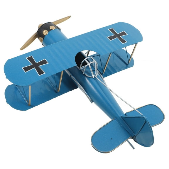 Masteelf Blue Vintage Model Airplane Kit for Adults with Exquisite Iron Details and Construction Perfect for Home Decor