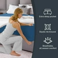 thumbnail image 6 of CGK Linens Extra Deep Pocket Single Fitted Sheet Only - Twin Size Wrinkle-Resistant & Comfy Bottom Sheet, Fits 18"-24" Mattresses, Denim Blue, 6 of 7