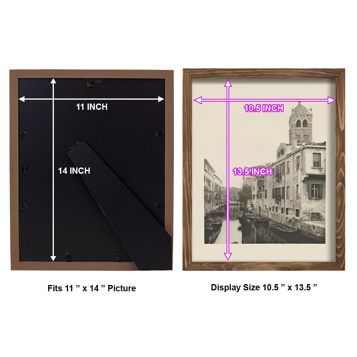 Vintage Views of Venice VII - Framed Print w/glass - Walnut