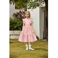 thumbnail image 6 of Arshiner Tween Girl Summer Dresses Easter Graduation Tie Back Flutter Sleeve Maxi Dress, 6 of 8