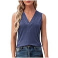 thumbnail image 2 of SDNall Womens Tank Tops Sleeveless Solid Color Basics Crewneck Casual Top Pullover T-Shirt Summer Tops, 2 of 9
